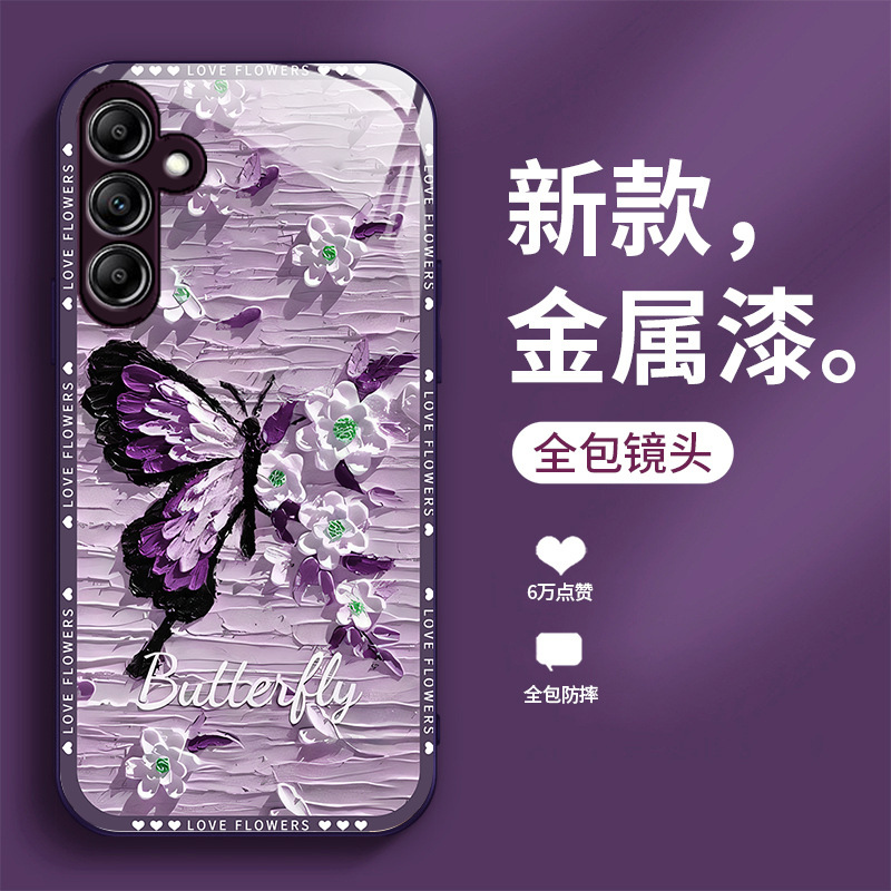 الطلاء الزيتي الفراشة مناسبة لـ Samsung A70 CASE A14 FULLACESS FE-Vall ANDER A20 A30 ANDER GLASS 50 FASHION الطلاء الزيتي الفراشة مناسبة لـ Samsung A70 CASE A14 FULLACESS FE-Vall ANDER A20 A30 ANDER GLASS 50 FASHION