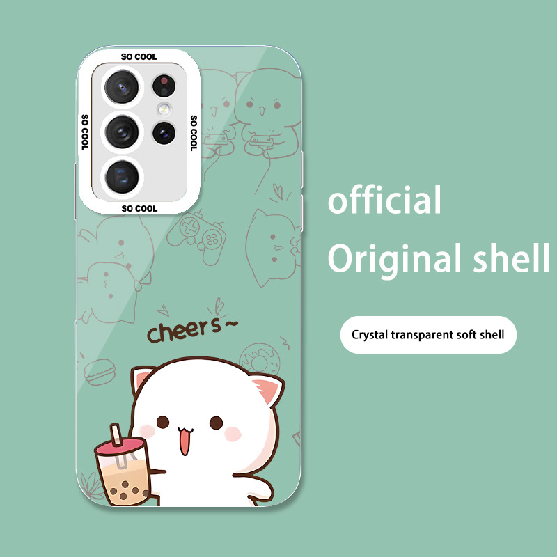 مناسبة لـ Samsung A13 Phone Case 32 Liquid Glass S22 Ultra Peach Cat 24 زوجين بالإضافة إلى حزمة حليب كاملة مناسبة لـ Samsung A13 Phone Case 32 Liquid Glass S22 Ultra Peach Cat 24 زوجين بالإضافة إلى حزمة حليب كاملة