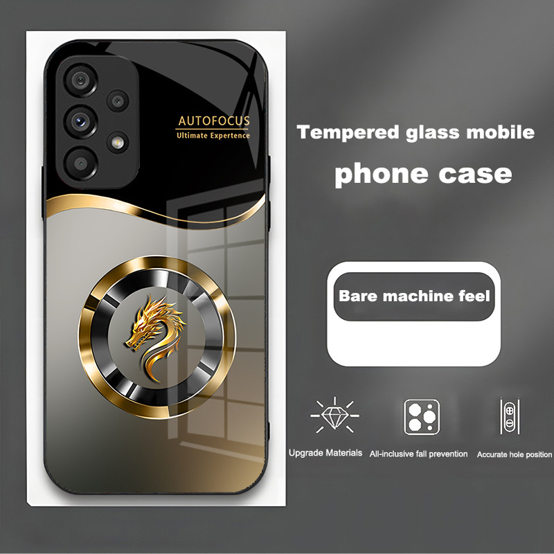 مناسبة لـ Samsung S30EDGE Phone Case S25 Dragon Head Bradient S24 الصينية S22 Glass S8 Ring S9 anti-fall مناسبة لـ Samsung S30EDGE Phone Case S25 Dragon Head Bradient S24 الصينية S22 Glass S8 Ring S9 anti-fall