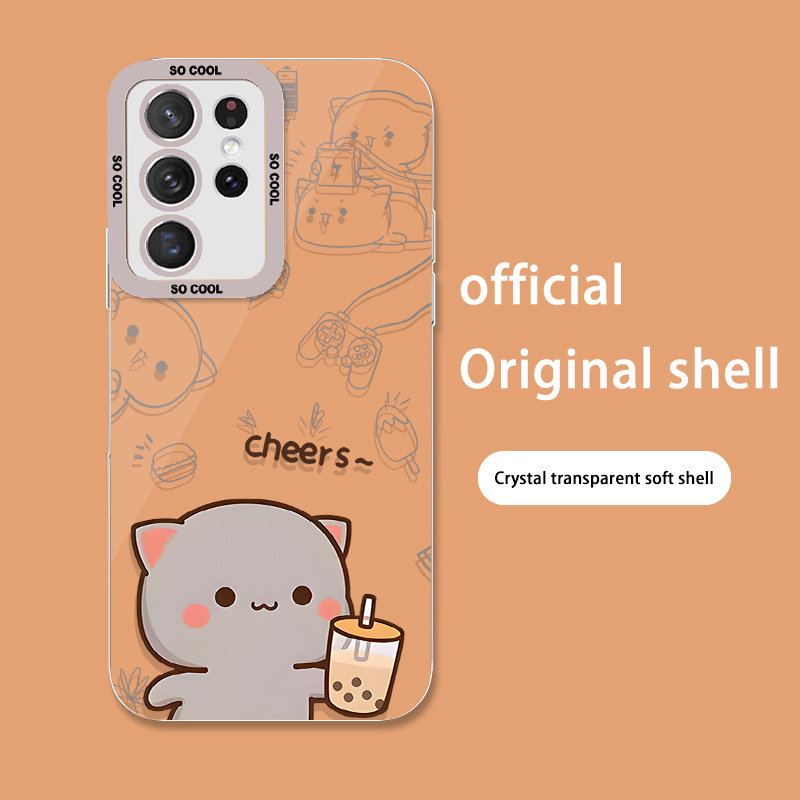 مناسبة لـ Samsung A13 Phone Case 32 Liquid Glass S22 Ultra Peach Cat 24 زوجين بالإضافة إلى حزمة حليب كاملة مناسبة لـ Samsung A13 Phone Case 32 Liquid Glass S22 Ultra Peach Cat 24 زوجين بالإضافة إلى حزمة حليب كاملة