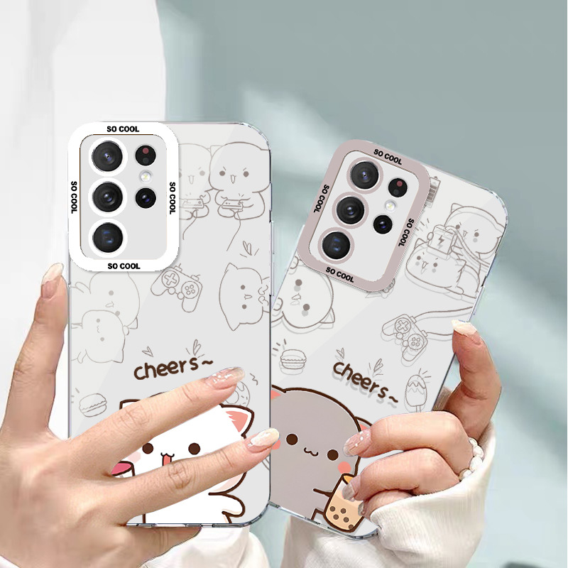 مناسبة لـ Samsung A13 Phone Case 32 Liquid Glass S22 Ultra Peach Cat 24 زوجين بالإضافة إلى حزمة حليب كاملة مناسبة لـ Samsung A13 Phone Case 32 Liquid Glass S22 Ultra Peach Cat 24 زوجين بالإضافة إلى حزمة حليب كاملة