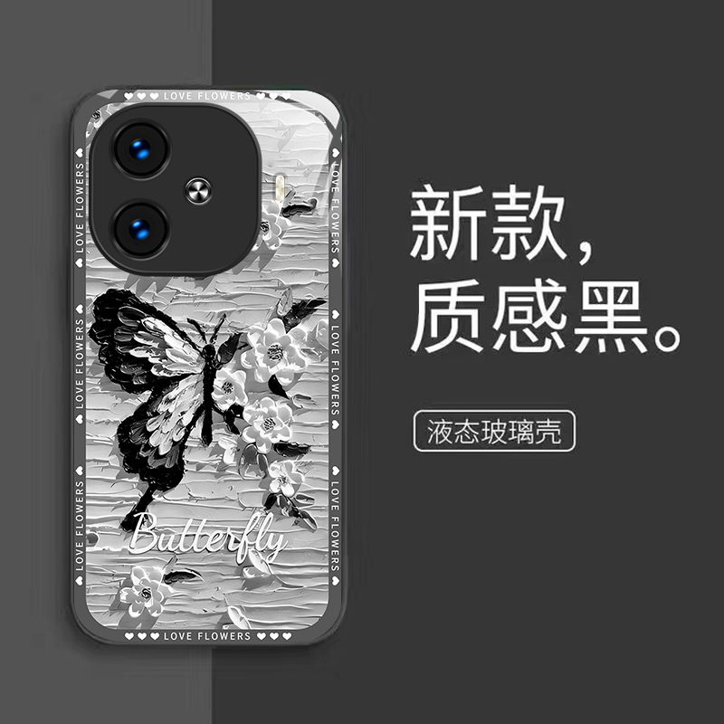 الطلاء الزيتي الفراشة مناسبة لـ IQoOneo10 Case Mobile Pro Pro الكامل X200 Anti-Fall S18 Sense S20 Glass الطلاء الزيتي الفراشة مناسبة لـ IQoOneo10 Case Mobile Pro Pro الكامل X200 Anti-Fall S18 Sense S20 Glass
