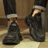 أحذية رجالية صيفية جديدة ذات طراز رائج بثلاث ألوان نقية  ونعل سميك باللون الأسود من الساموراي وسادة هوائية أحذية رياضية كاجوال أنيقة