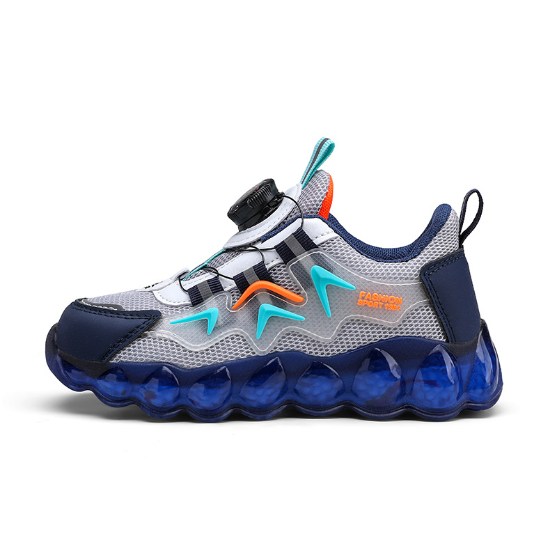الأحذية الرياضية للأولاد لفصل الربيع الجديد عبر الحدود أحذية شبكية أحذية زر التنفس أحذية طلاب المدارس الابتدائية