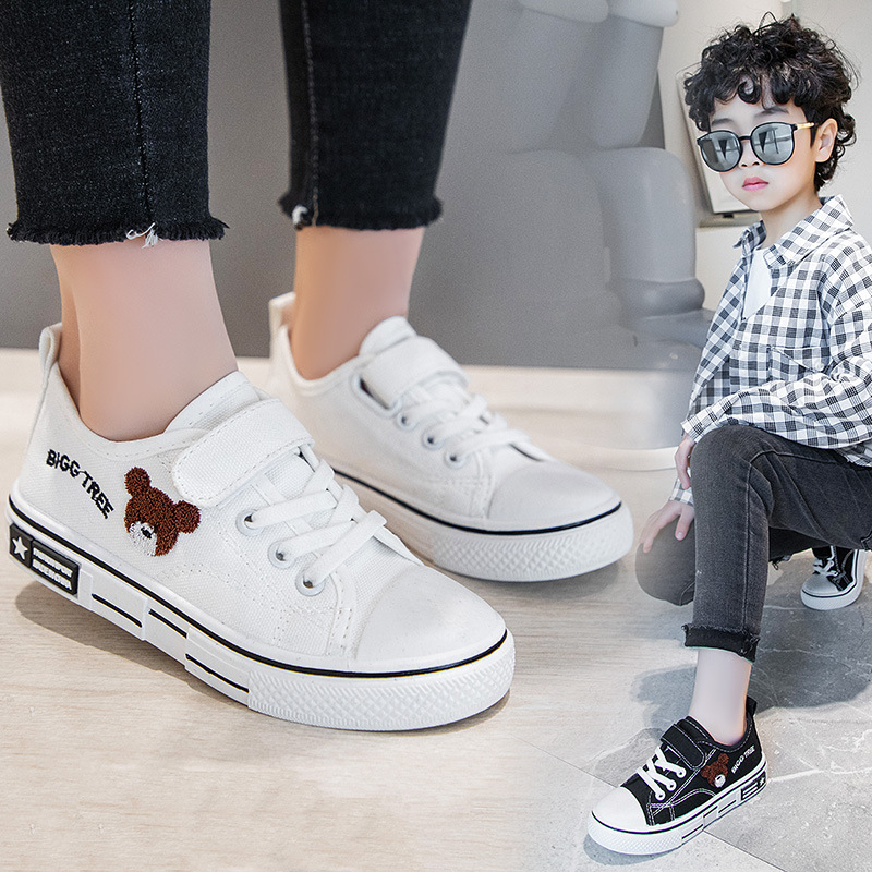 حذاء قماشي قابل للتنفس برسومات كرتونية للأطفال - نعل ناعم، رقبة منخفضة، تصميم ربيعي