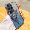 مناسبة لـ Samsung S25ultra Phone Case A17 Plated Flash Powder S24 Diamond Inlay A36 Quicksand Butterfly Stand A53 مناسبة لـ Samsung S25ultra Phone Case A17 Plated Flash Powder S24 Diamond Inlay A36 Quicksand Butterfly Stand A53