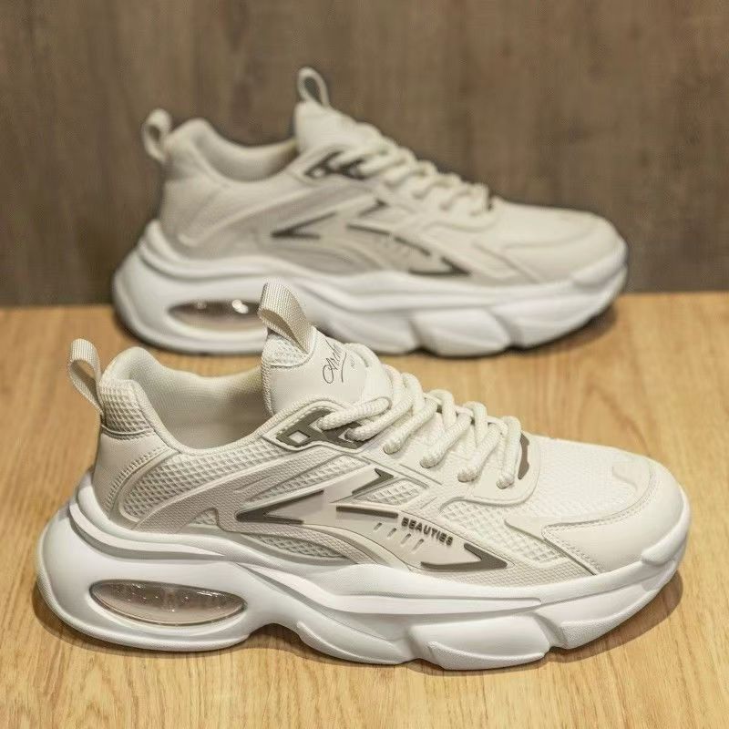 أحذية رجالية صيفية جديدة ذات طراز رائج بثلاث ألوان نقية  ونعل سميك باللون الأسود من الساموراي وسادة هوائية أحذية رياضية كاجوال أنيقة