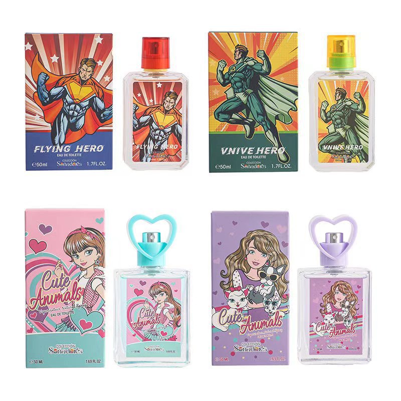 التجارة الخارجية عبر الحدود 50 مل العطور الرسوم المتحركة للأطفال العطور كاريكاتورية للأطفال التجارة الخارجية بالجملة