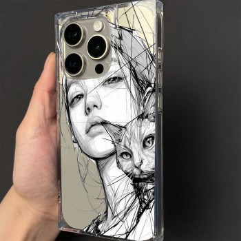 جراب هاتف محمول Apple 14promax مناسب لهاتف Xiaomi civi4pro جراب هاتف محمول مضاد للسقوط مزود بوسادة هوائية بأربع زوايا مع حبل