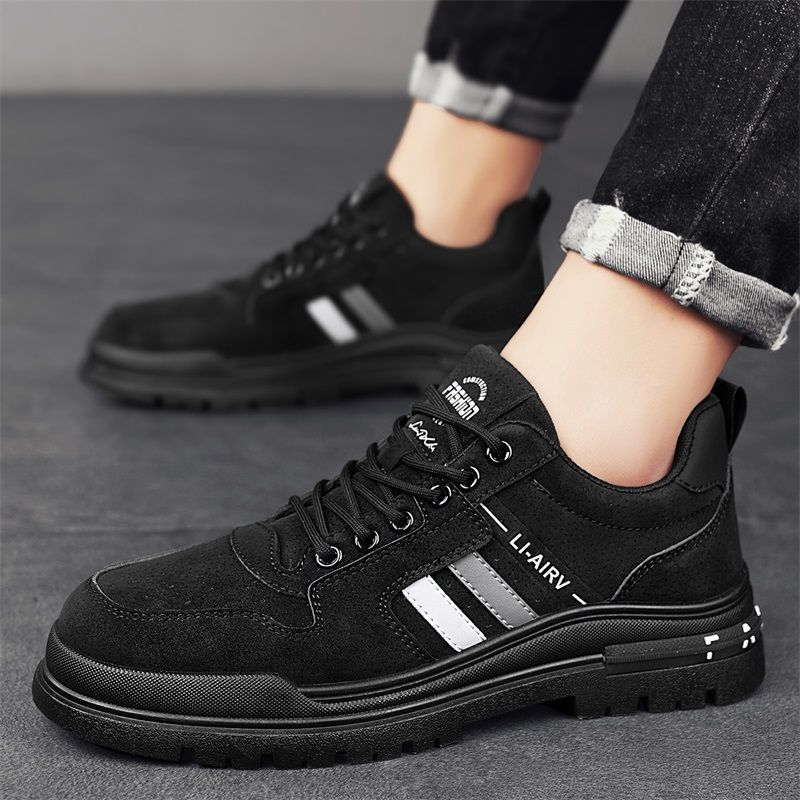 أحذية رجالية كاجوال منخفضة القطع، أحذية عمل مقاومة للتآكل على الطراز الإنجليزي