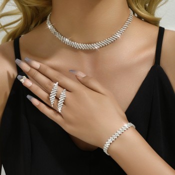 حارّ عمليّة بيع نمط عقد حلق سوار ثلاثة قطعة مجموعة عرس ثوب مجوهرات