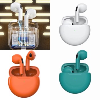 سماعات أذن بلوتوث Pro4 من الجيل الرابع Pro6 مع خاصية إلغاء الضوضاء AIRmini لاسلكية TWS رياضية من الجيل السادس Pro5 J6 مع ضوء أخضر