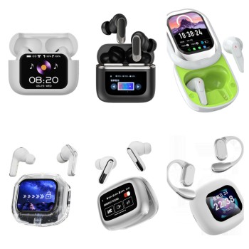 شاشة عرض V8 بترجمة الذكاء الاصطناعي A9pro سماعات بلوتوث لاسلكية في الأذن شريحة تقليل الضوضاء V20 ANC 