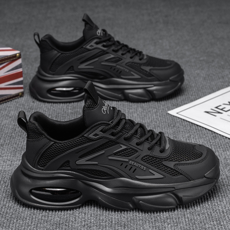 أحذية رياضية رجالية بعنق منخفضة من القماش الشبكي والبولي فينيل كلوريد