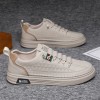  أحذية رجالية من الجلد قابلة للتنفس، أحذية بيضاء، أحذية رياضية صيفية كاجوال للرجال