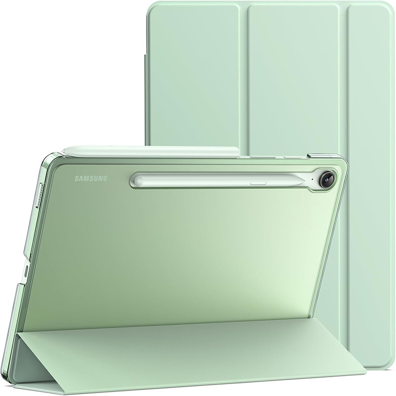 جراب حماية مناسب لجهاز Samsung s9FE اللوحي s10 جراب حماية شفاف S11FE ثلاثي الطي مع جراب جلدي للنوم