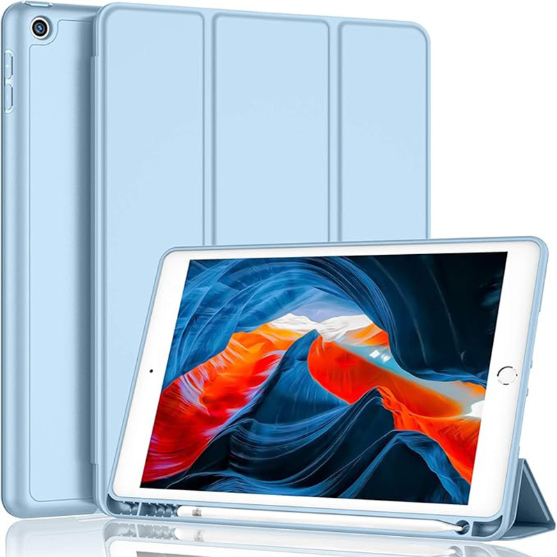 غطاء حماية مناسب لجهاز iPad 7/8/9 مقاس 10.2 بوصة، جراب واقٍ من مادة TPU، ملصق خلفي، حامل غطاء واقٍ