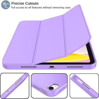 جراب واقٍ مناسب لجهاز iPad 11 اللوحي، غطاء جلدي ناعم من مادة TPU من الجيل العاشر، غطاء جلدي لجهاز iPad Pro 11 بوصة مع فتحة للقلم