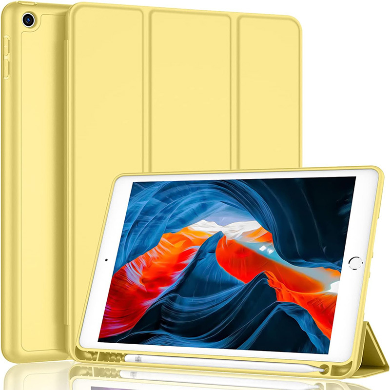 غطاء حماية مناسب لجهاز iPad 7/8/9 مقاس 10.2 بوصة، جراب واقٍ من مادة TPU، ملصق خلفي، حامل غطاء واقٍ