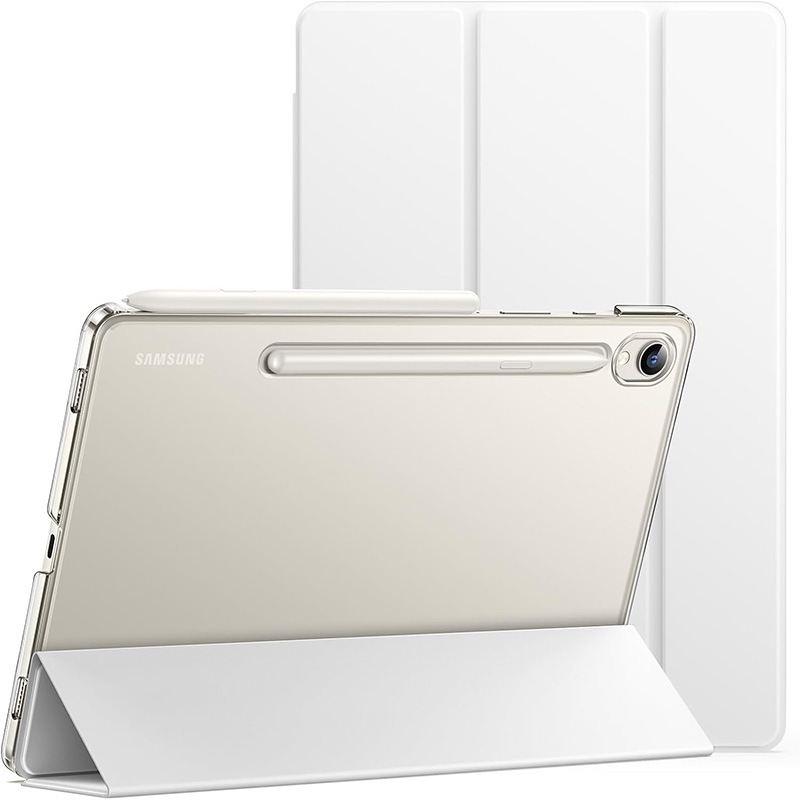 جراب حماية مناسب لجهاز Samsung s9FE اللوحي s10 جراب حماية شفاف S11FE ثلاثي الطي مع جراب جلدي للنوم