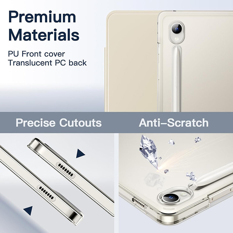 جراب حماية مناسب لجهاز Samsung s9FE اللوحي s10 جراب حماية شفاف S11FE ثلاثي الطي مع جراب جلدي للنوم