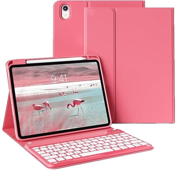 جراب حماية مناسب لجهاز iPad اللوحي iPad 10th جراب حماية لوحة مفاتيح بلوتوث iPad 11 جراب جلدي قابل للفصل مغناطيسيًا