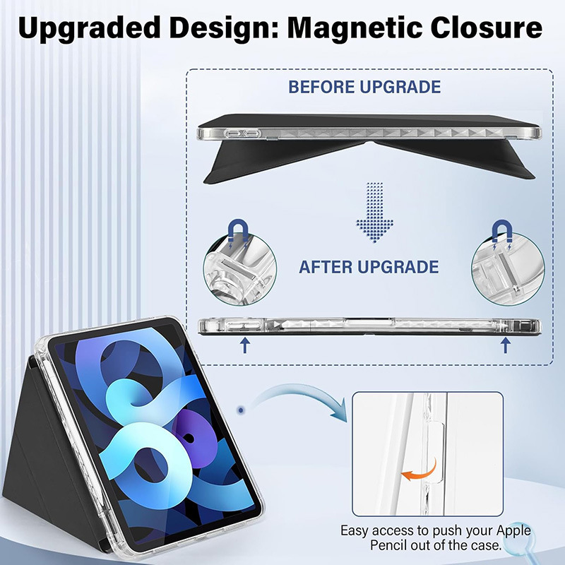 جراب مناسب لحافظة iPad 10/11th، غطاء حماية لجهاز iPad Air11، غطاء حماية لجهاز iPad 3+Y بفتحة قلم قابلة للطي، غطاء حماية لجهاز iPad