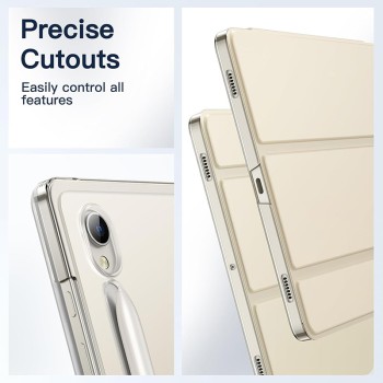 جراب حماية مناسب لجهاز Samsung s9FE اللوحي s10 جراب حماية شفاف S11FE ثلاثي الطي مع جراب جلدي للنوم