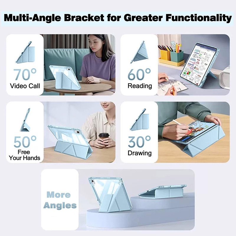جراب حماية شفاف لجهاز iPad Pro مقاس 11 بوصة 10th مزود بفتحة قلم، يدعم 3+y ، جراب حماية شفاف لجهاز iPad Air11