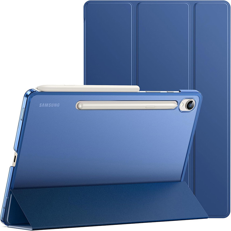 جراب حماية مناسب لجهاز Samsung s9FE اللوحي s10 جراب حماية شفاف S11FE ثلاثي الطي مع جراب جلدي للنوم