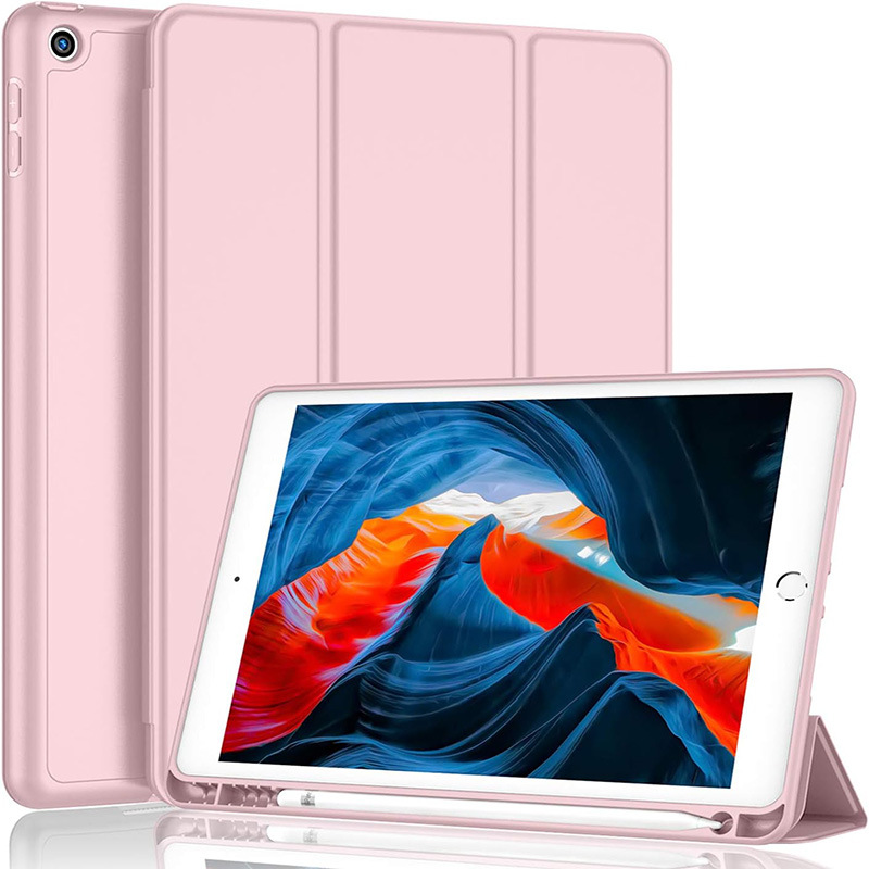 غطاء حماية مناسب لجهاز iPad 7/8/9 مقاس 10.2 بوصة، جراب واقٍ من مادة TPU، ملصق خلفي، حامل غطاء واقٍ