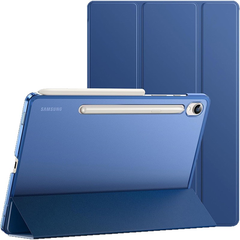 جراب حماية مناسب لجهاز Samsung s9FE اللوحي s10 جراب حماية شفاف S11FE ثلاثي الطي مع جراب جلدي للنوم