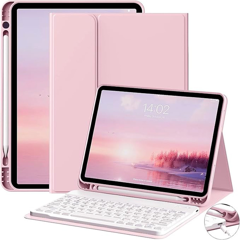 جراب حماية مناسب لجهاز iPad اللوحي iPad 10th جراب حماية لوحة مفاتيح بلوتوث iPad 11 جراب جلدي قابل للفصل مغناطيسيًا