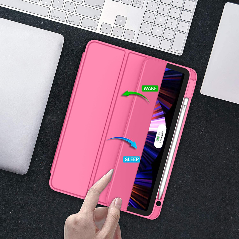 جراب حماية لجهاز iPad 2025 مع فتحة قلم، جراب حماية لجهاز iPad Pro مقاس 12.9 بوصة، جراب حماية بملصق خلفي لجهاز iPad Pro مقاس 13 بوصة