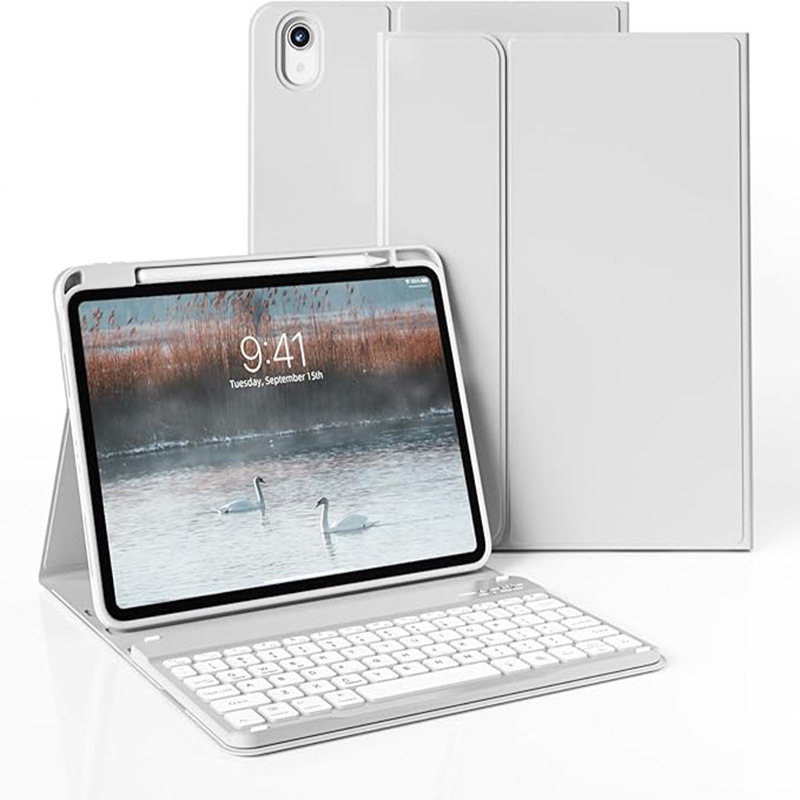 جراب حماية مناسب لجهاز iPad اللوحي iPad 10th جراب حماية لوحة مفاتيح بلوتوث iPad 11 جراب جلدي قابل للفصل مغناطيسيًا