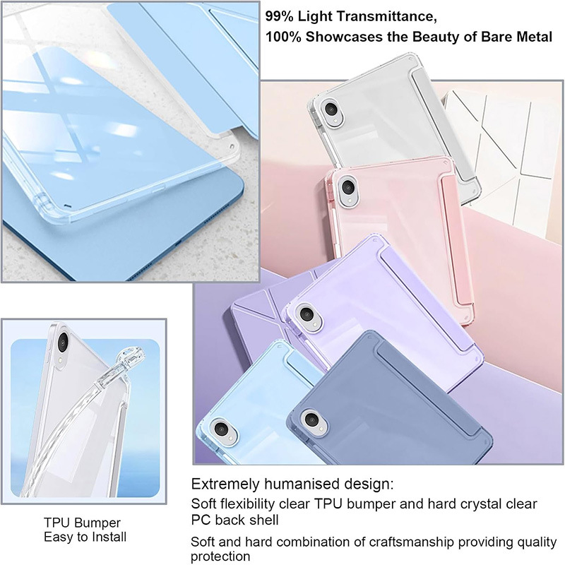 جراب حماية شفاف لجهاز iPad Pro مقاس 11 بوصة 10th مزود بفتحة قلم، يدعم 3+y ، جراب حماية شفاف لجهاز iPad Air11