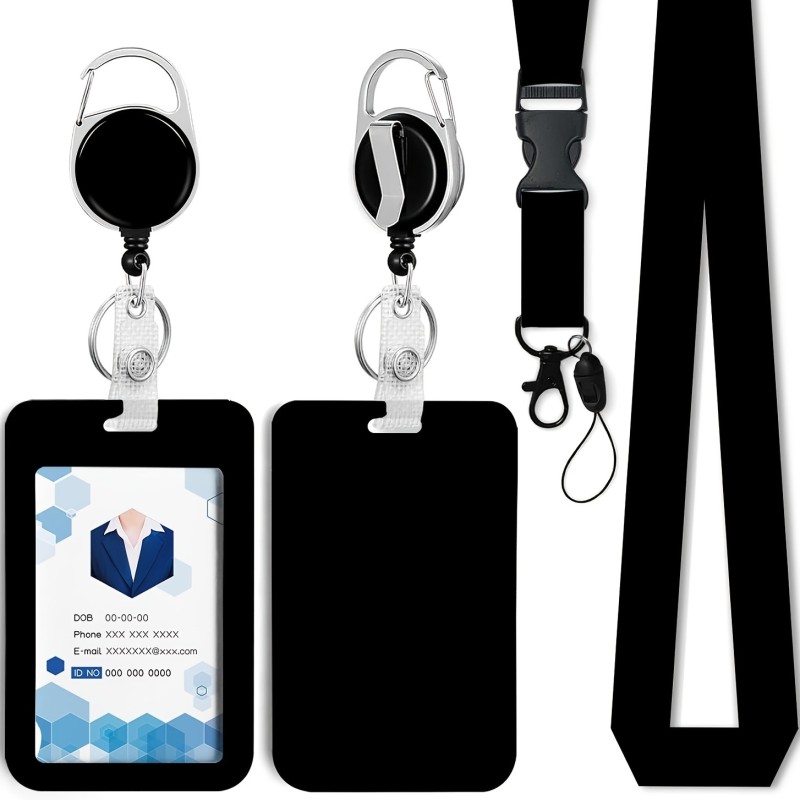 بطاقة الهوية عبر الحدود كم متداخلة قفل الباب بطاقة بطاقة الطعام بطاقة قابلة للفك حبل معلق بطاقة الموظف الصدر مشبك قابل للسحب