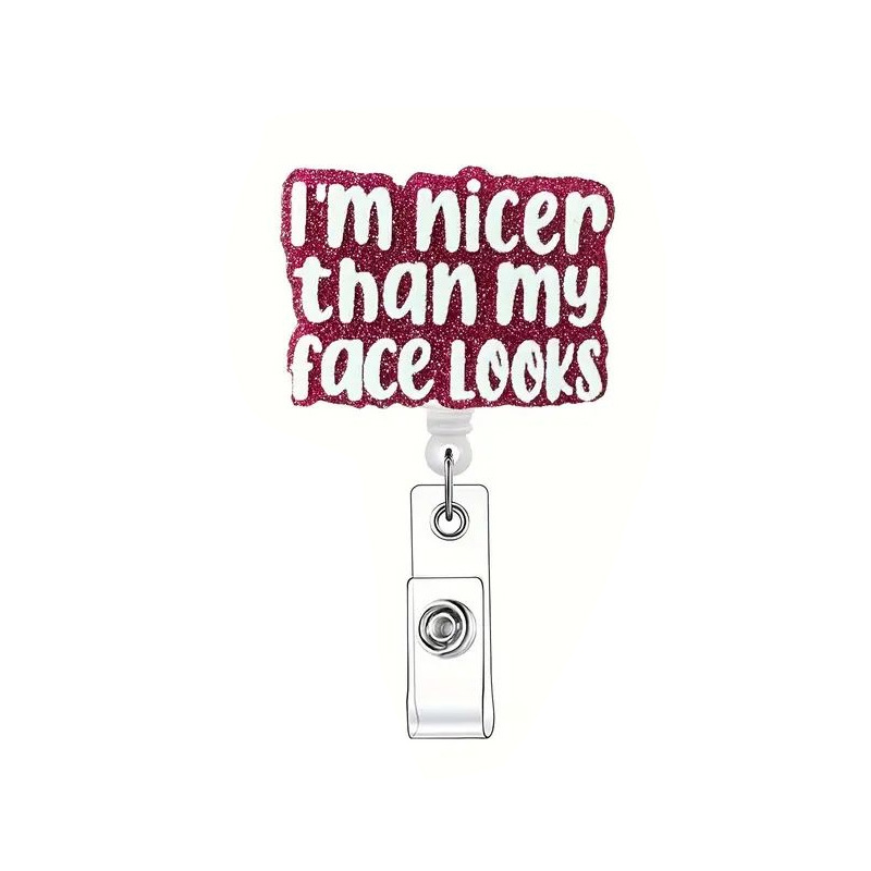 مشبك سحب سهل من الأكريليك من  لبطاقة الهوية، مشبك تلسكوبي للطلاب، لفافة شارة