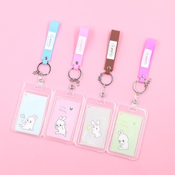 لطيف بطاقة الطالب مجموعة الحرم الجامعي بطاقة وجبة مدخل الحرس شفافة بطاقة حافلة الصدر بطاقة الهوية قصيرة مفتاح سلسلة بطاقة مجموعة