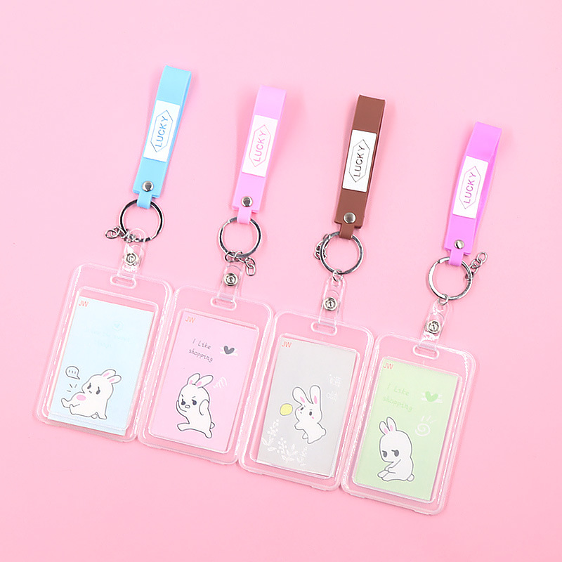 لطيف بطاقة الطالب مجموعة الحرم الجامعي بطاقة وجبة مدخل الحرس شفافة بطاقة حافلة الصدر بطاقة الهوية قصيرة مفتاح سلسلة بطاقة مجموعة