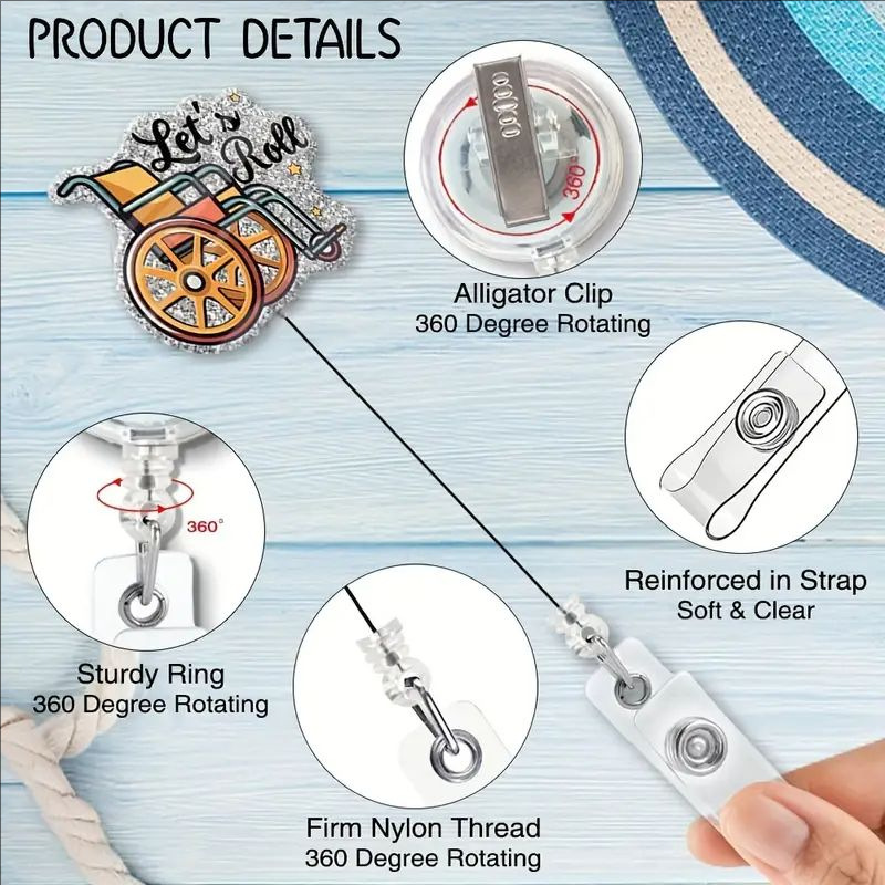 عبر الحدود let ' roll نمط جديد من السهل سحب مشبك مسحوق الاكريليك صقة بطاقة عمل مشبك بكرة قابل للسحب مشبك