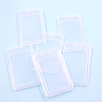 حامل بطاقات لاصق ناعم شفاف مزدوج الجوانب من مادة PVC، حامل بطاقات الهوية، حامل بطاقات الحافلة، بدون حامل بطاقات، حامل بطاقات ورقية للطلاب بالجملة