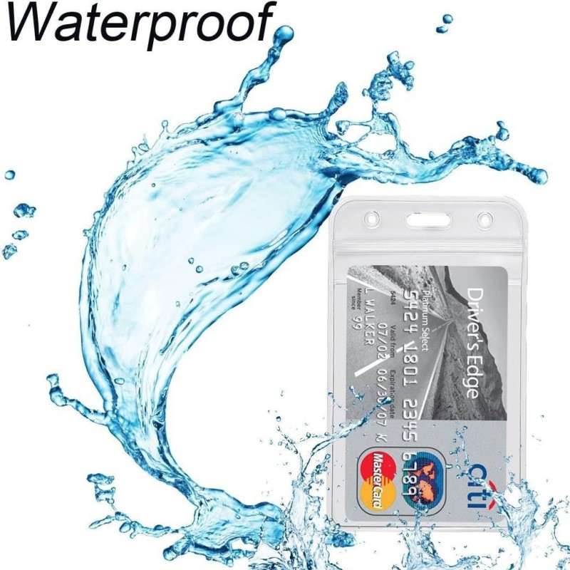 حزام تعليق شفاف مقاوم للماء قابل للفصل، حامل بطاقة هوية للعمل، شارة صدر سهلة السحب، حبل تعليق للهاتف المحمول