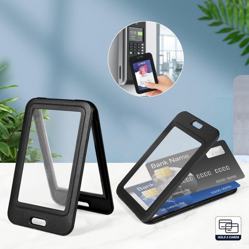 بيضاوي الشكل مع حامل الظهر قابل للسحب شهادة مفتاح سلسلة مزدوجة الجانب شفافة عمودي نسخة من بطاقة مفتاح رخصة القيادة و تمرير