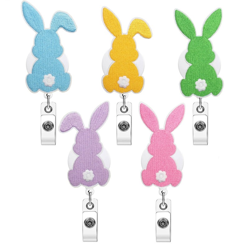 عيد الفصح الأرنب عبر الحدود من السهل سحب مشبك قابل للسحب شارة بكرة التمساح كليب من السهل سحب مشبك الرعاية الصحية هدية