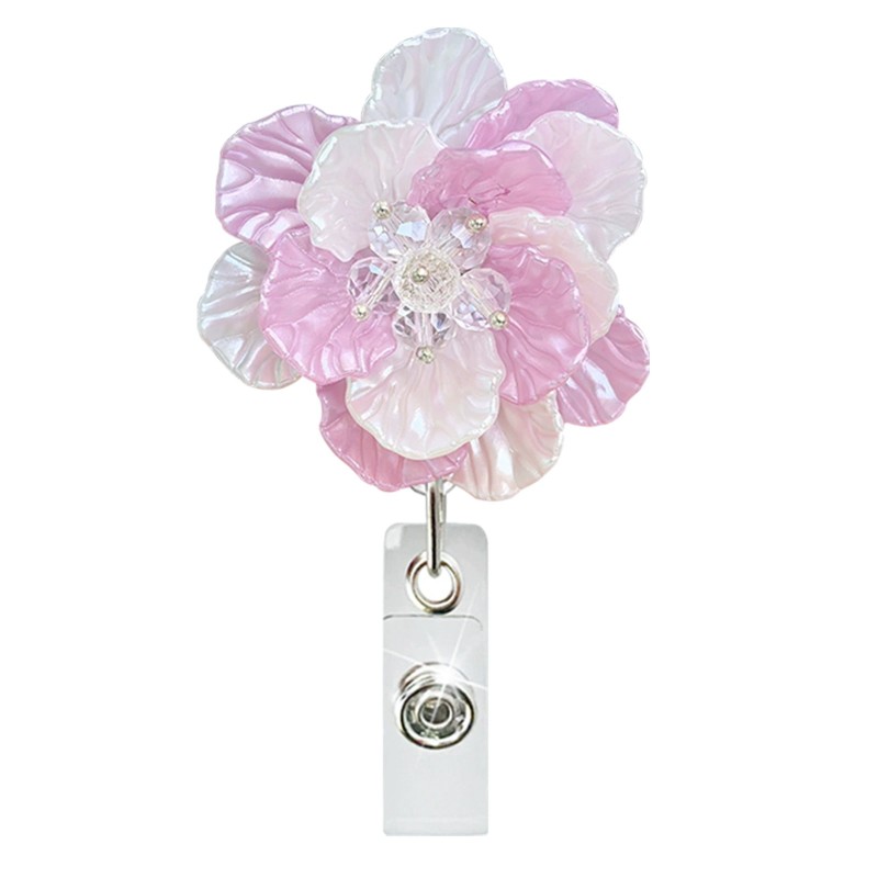 شارة زهرة مخطوطة مع مشبك قابل للسحب، مشبك هوية سهل السحب، شارة مدرس طالب الطب مع مشبك سهل السحب