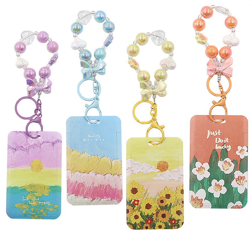 اللوحة النفط المناظر الطبيعية بطاقة مجموعة بطاقة وجبة طالب بطاقة حافلة المدرسة بطاقة المدرسة بطاقة حماية الصدر مجموعة بطاقة المرور مع الحبل