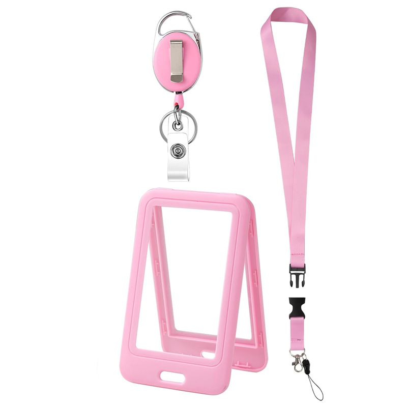 حار بيع عبر الحدود على الوجهين شفافة بي بي بطاقة هوية العلامة التجارية بطاقة غلاف بطاقة الطالب الصدر بطاقة شنقا حزام يمكن أن تكون مطابقة مع الحبل لسحب بسهولة