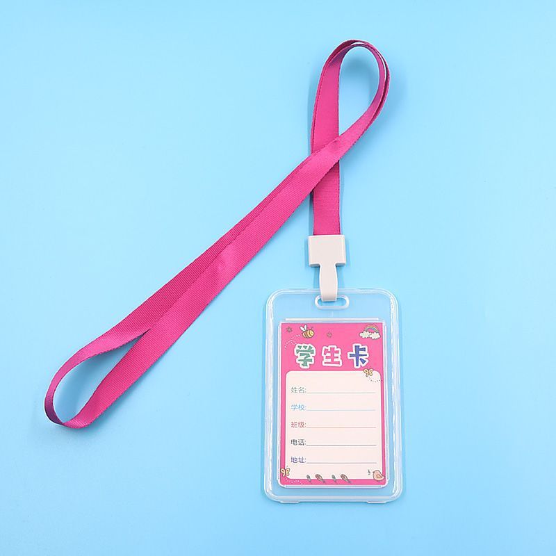 الحرم الجامعي بطاقة الطالب مجموعة مزدوجة من جانب حزام شفاف شنق الحبل بطاقة الهوية البلاستيكية بطاقة حافلة الصدر مجموعة التحكم في الوصول
