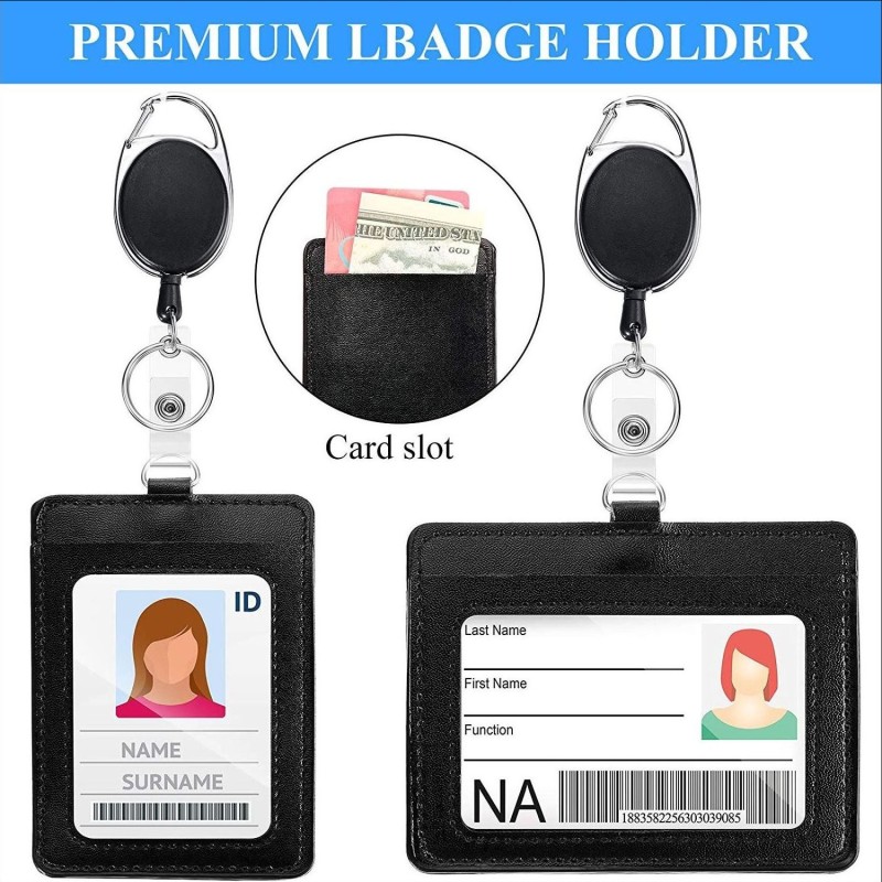 حامل بطاقة هوية متعدد الفتحات، حبل تعليق سهل السحب، مشبك هوية سهل السحب، مشبك قابل للتوسيع، حامل بطاقة من البولي يوريثان
